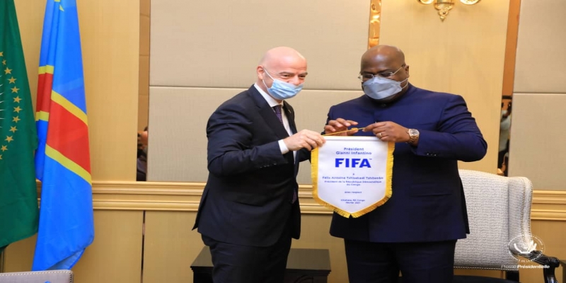 PRESIDENT DE LA FIFA GIANNI INFANTINO ET PRESIDENT DE LA RDC FELIX ANTOINE TSHISEKEDI