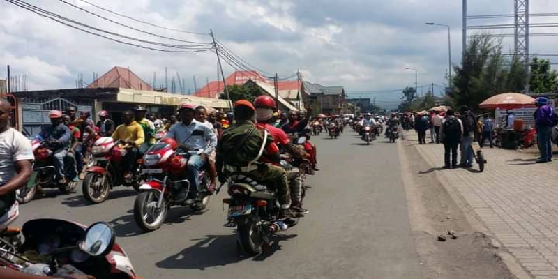 Goma : les motos taxis