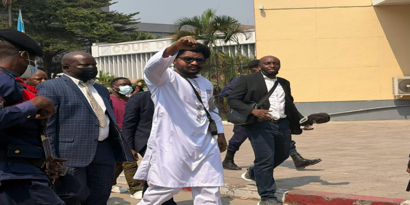 Photo prise le 13 juillet 2016 lors de l'entrée de Mutamba à la Cour de Cassation