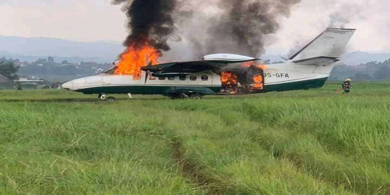 Un avion prend feu à l'aéroport de Kavumu