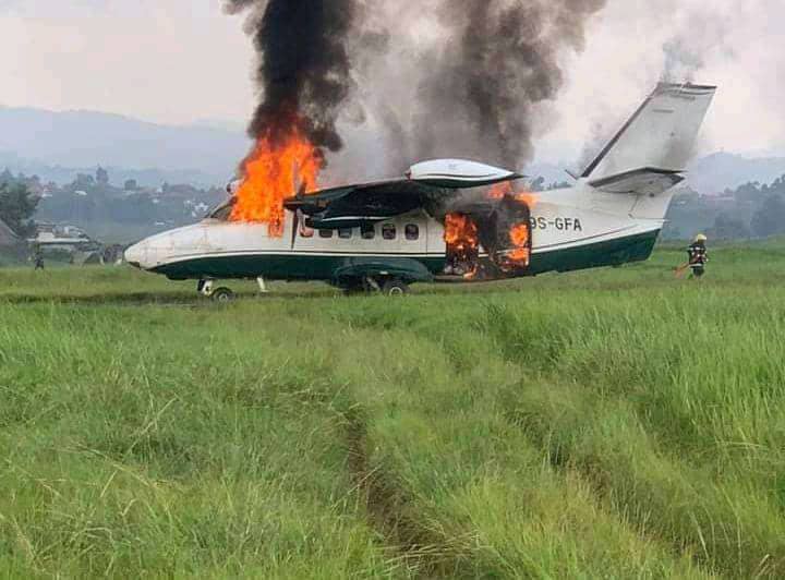 Un avion prend feu à l'aéroport de Kavumu